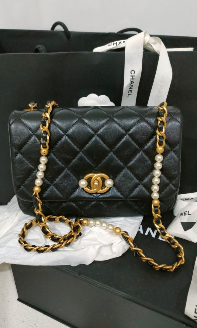 Chanel pearl flap bag