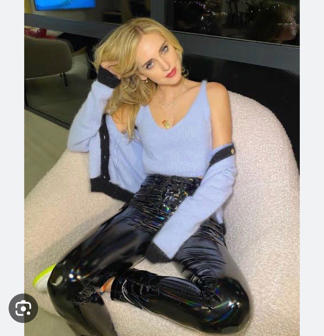 Chiara ferragni top vinyl pants