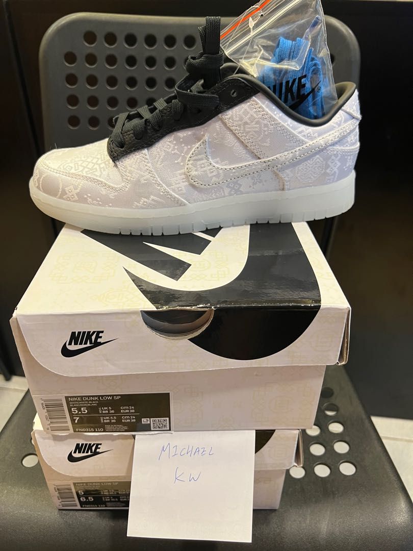 Clot X Fragment X Nike Dunk Low US 5 , 男裝, 鞋, 波鞋- Carousell
