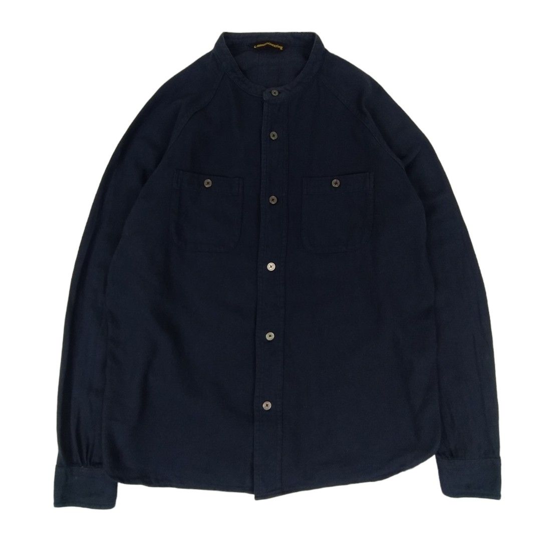 C.Mountaineering Moleskin Navy Band Collar Shirt on Carousell