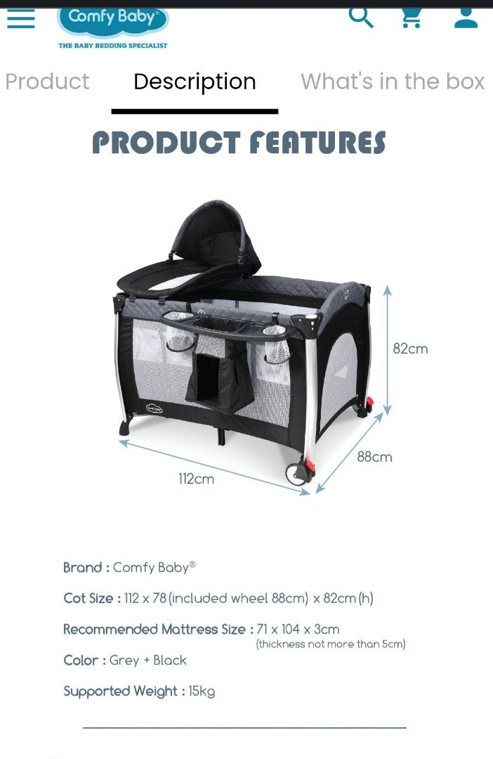 Comfy best sale travel cot