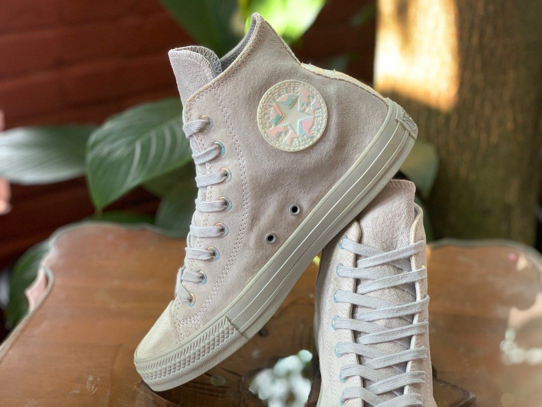 Converse all star hi sales leather ash grey rose gold