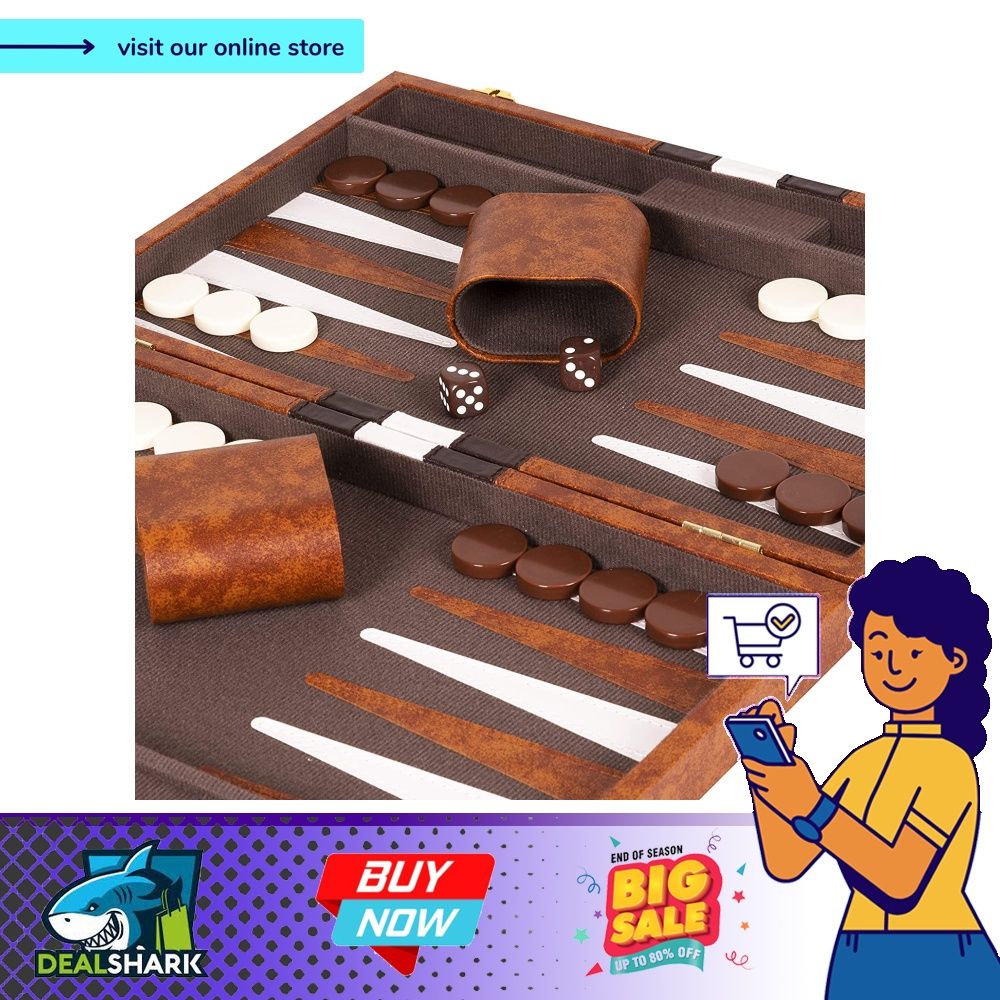 Crazy Games Backgammon Set - Classic Backgammon Sets for Adults 2 Player  Game