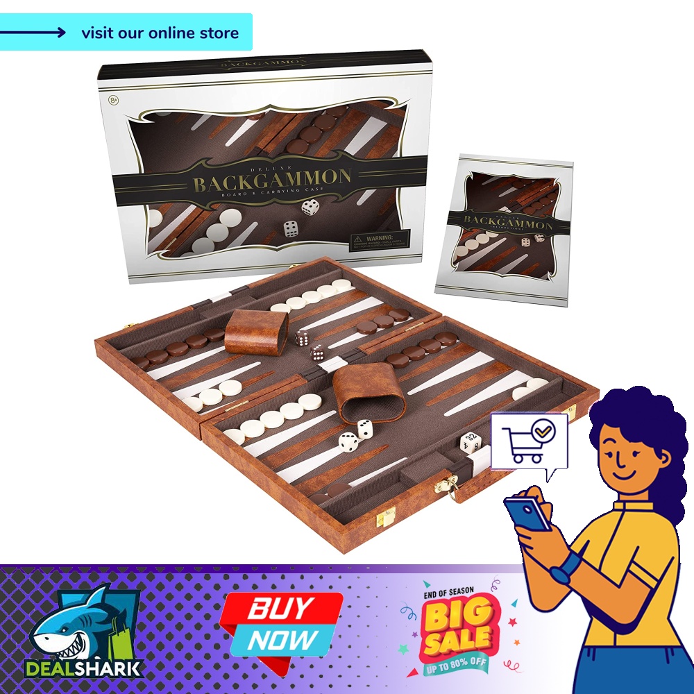 Crazy Games Backgammon Set Classic Small Leather