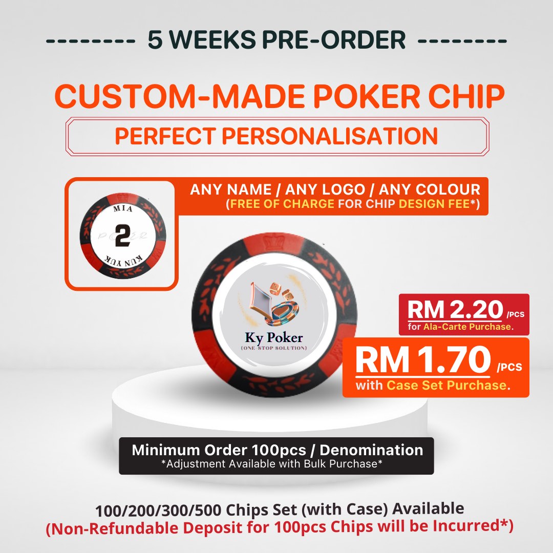 CustomMade Poker Chips (Any Name/Logo/Colour/Watermark), Hobbies