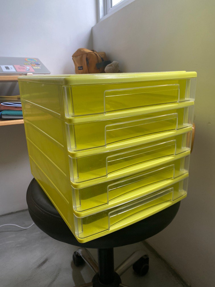 Cute yellow paper tray organiser, Hobbies & Toys, Stationery & Craft