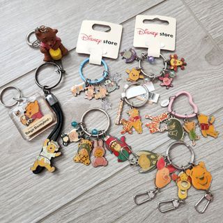 Disney Store Winnie the Pooh and Friends Keychain lot of 9
