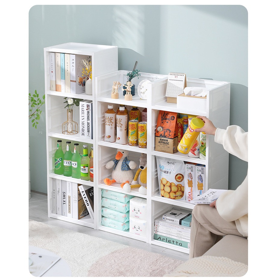 DIY BookShelf Stackable Storage Cabinet DIY Shelf Rack Organizer ...