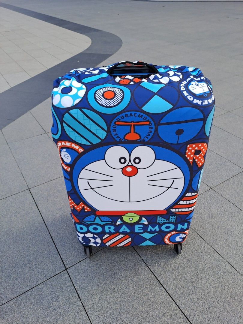 Doraemon Luggage suitcase protector with zip and buckle. As New