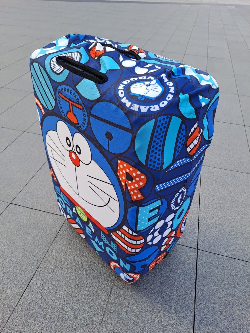 Doraemon Luggage suitcase protector with zip and buckle. As New