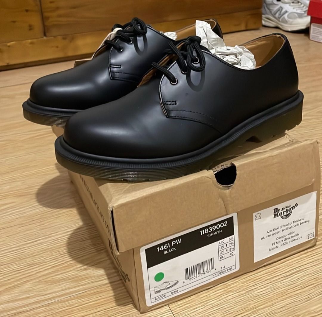 Dr martens 1461 pw black smooth shop
