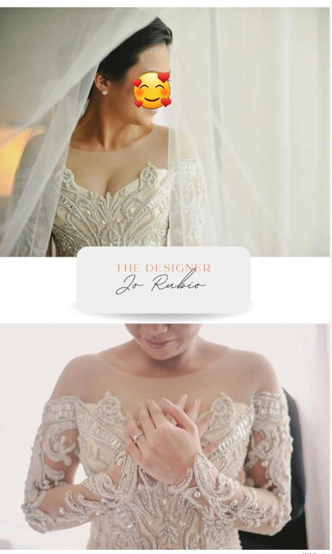 💯 Elegant Beautiful Illusion Wedding Gown