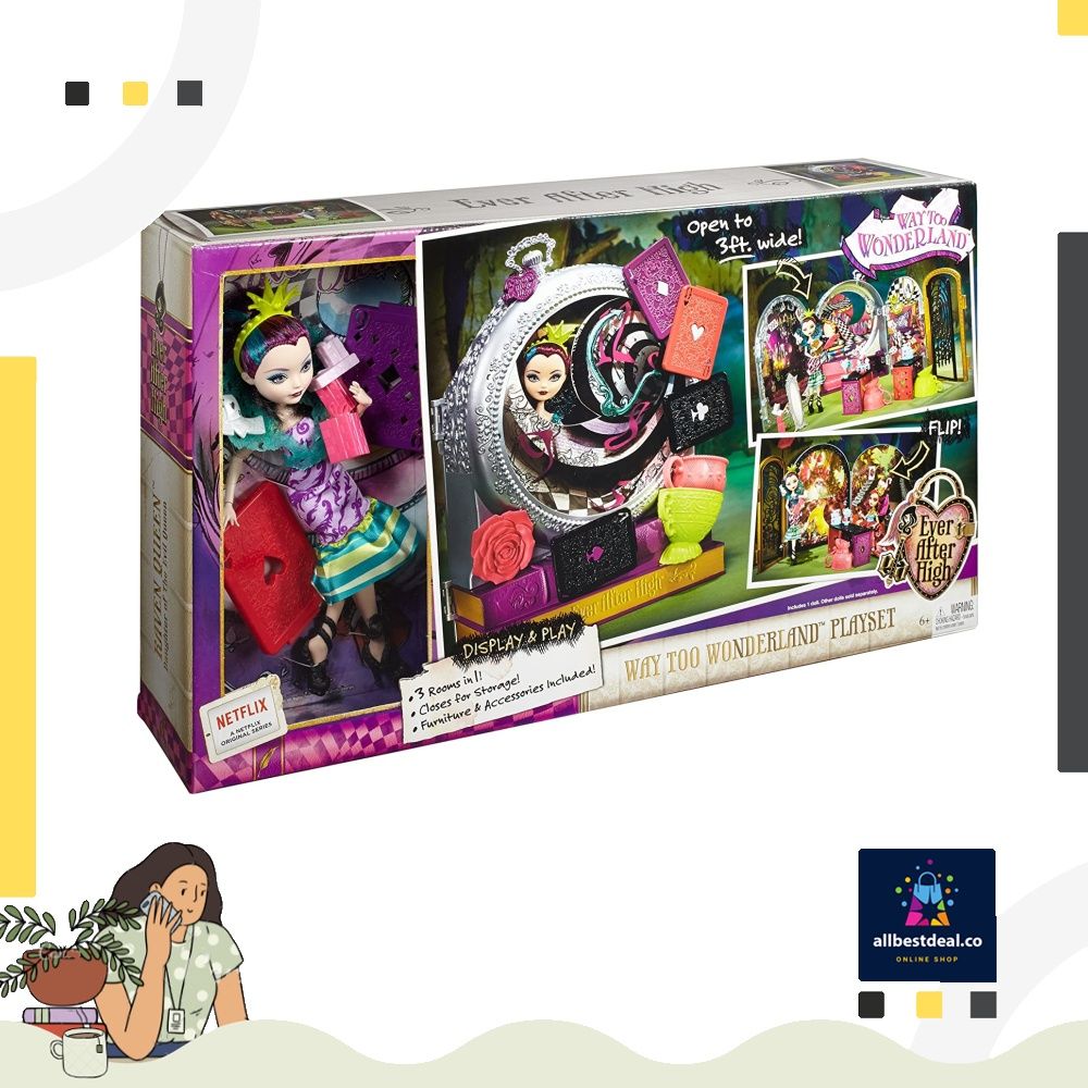 Ever After High Way Too Wonderland High and Raven Queen Playset