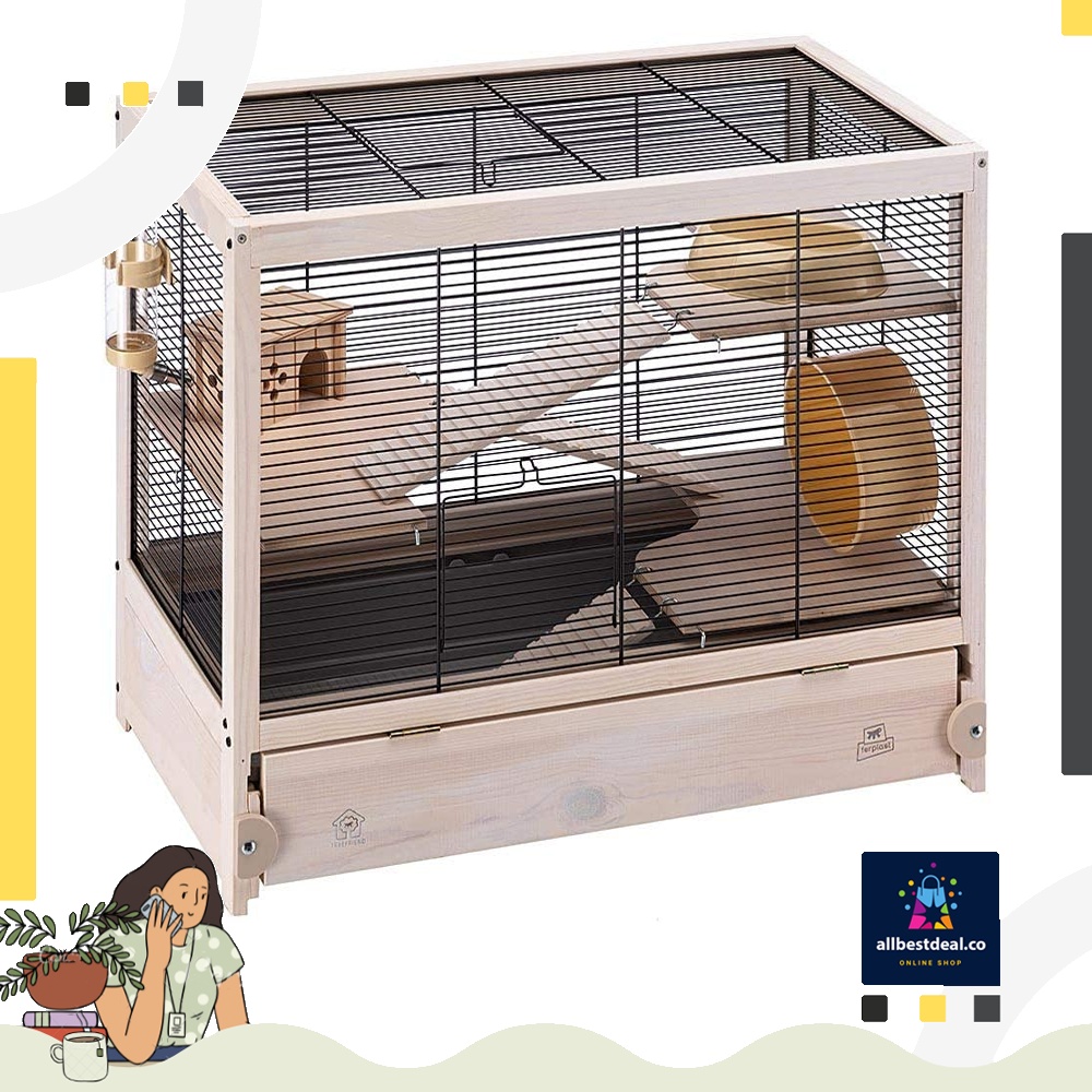 Ferplast HAMSTERVILLE Hamster Habitat Cage Sturdy Wooden