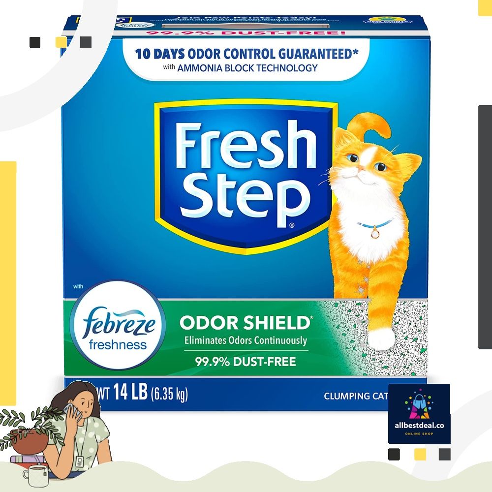 Fresh Step Clumping Cat Litter Odor Shield With Febreze 14 lbs