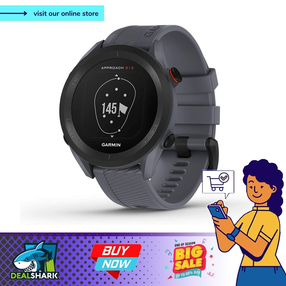 Garmin Approach S12 Easy to Use GPS Golf Watch 42k Preloaded