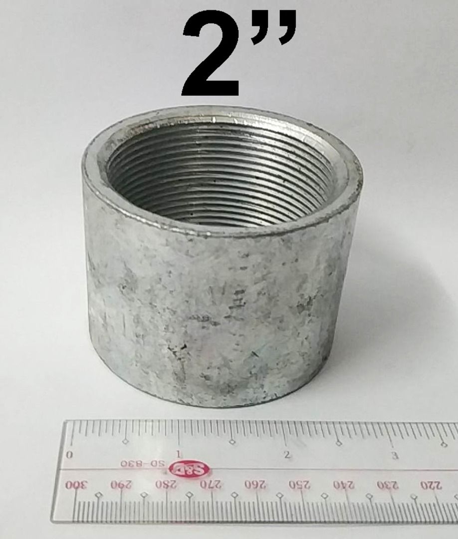 GI FRANCE COUPLING 2" SCH40 THREADED SCREW TYPE GALVANIZED IRON