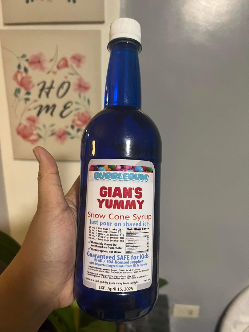 Gian's Yunmy Snow Cone Syrup Bubble Gum 1 Orange 1 Taro 1 on Carousell