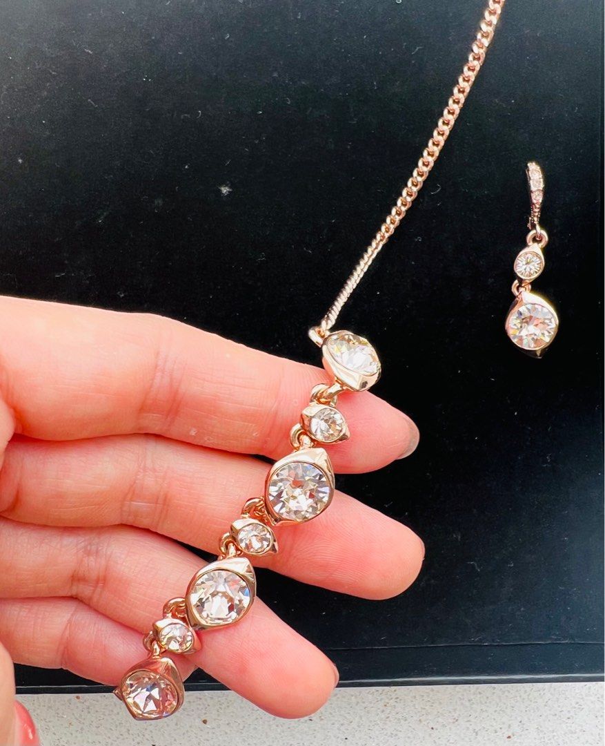 Givenchy rose gold necklace and earrings set Carousell