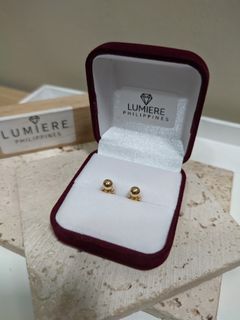 Gold Ball - Medium - Stud-type (Gold Lock) Earrings