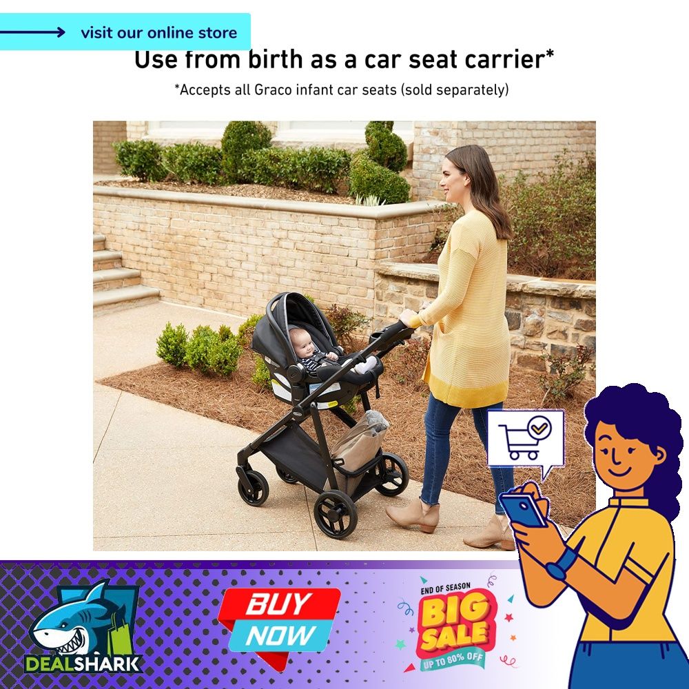 Graco Modes Element Stroller Baby Stroller with Reversible Seat Extra Storage Child Tray Gotham