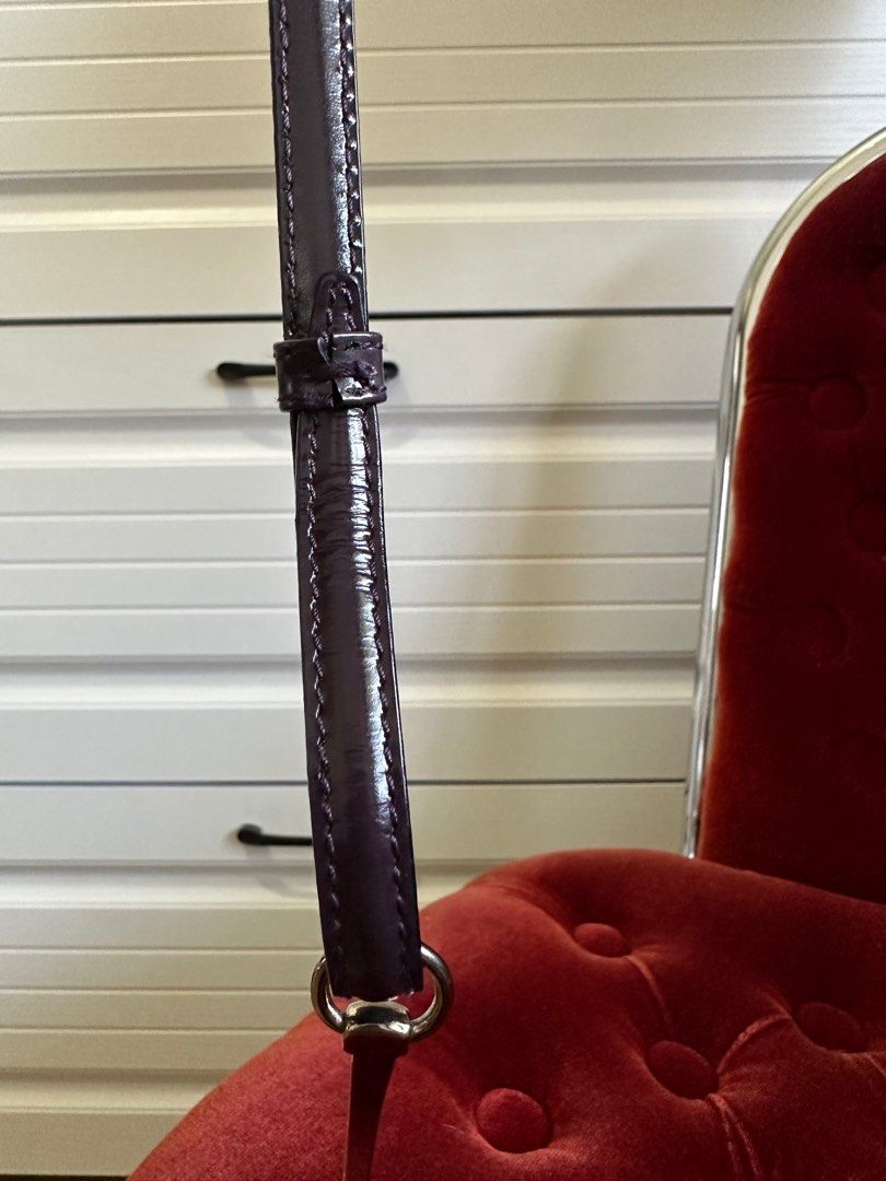 Gucci Horsebit Slim Belt (Category: Luxury Accessories) located in Paranaque City. Submitted by missthrifttease (Listing ID 1233566875, Image 3). Description: Perfect dress belt. Silver hardware. Purplish maroon leather. Please check photos for size. Payment via bank transfer or Gcash. Shipping from Paranaque thru Grab/Lalamove c/o buyer..