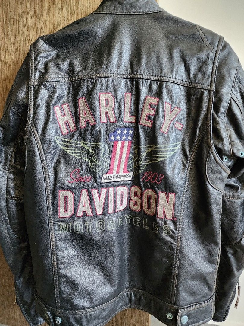 Mens harley leather jacket top