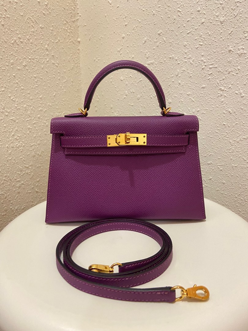 AN ANEMONE EPSOM LEATHER MINI KELLY 20 II WITH GOLD HARDWARE