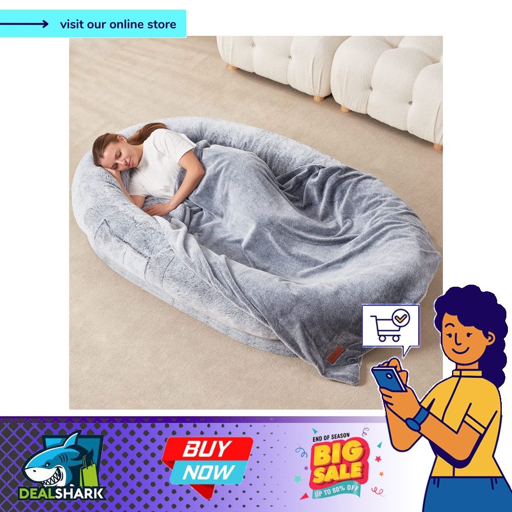 Bean bag beds for adults with pillow and blanket hot sale