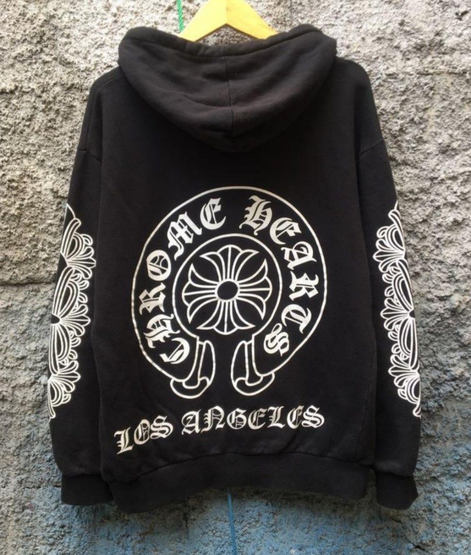 Chrome Hearts Vertical Logo Hoodie Black – shoegamemanila