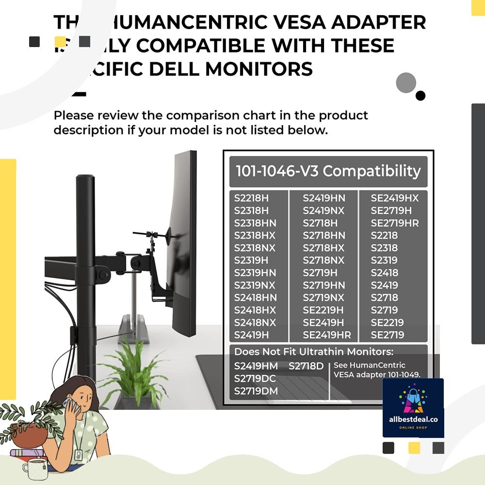 VESA Adapter for Dell S and SE Series Monitors – HumanCentric