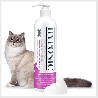 HYPONIC Hypoallergenic Premium Natural Therapy Shampoo for All Cats (Unscented, 10.14 oz) - Fragrance Free Cat Shampoo for Dry Skin, Dandruff, Allergy