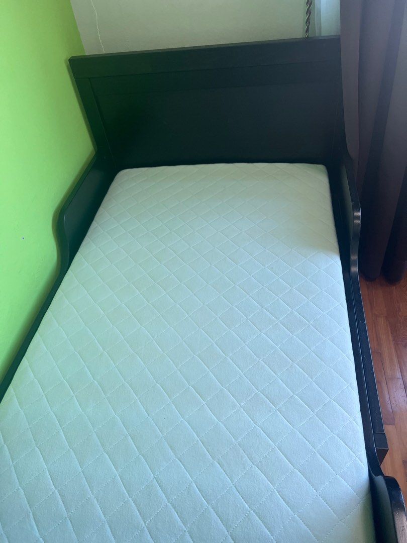 Ikea extendable toddler bed frame with mattress, Babies & Kids, Baby