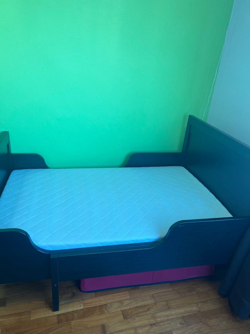 Ikea extendable toddler bed frame with mattress, Babies & Kids, Baby