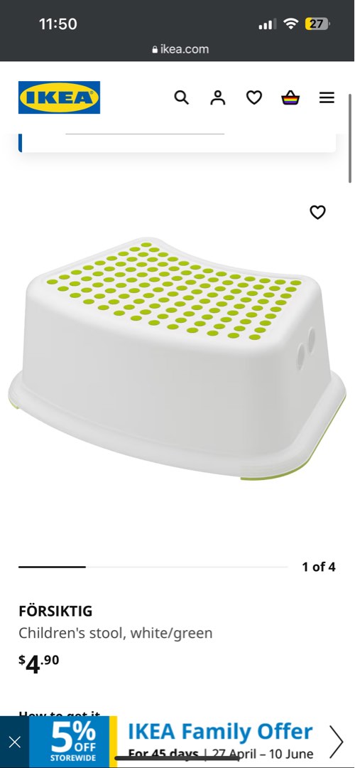 IKEA kid Step Stool, Babies & Kids, Baby Nursery & Kids Furniture, Other Kids Furniture on Carousell