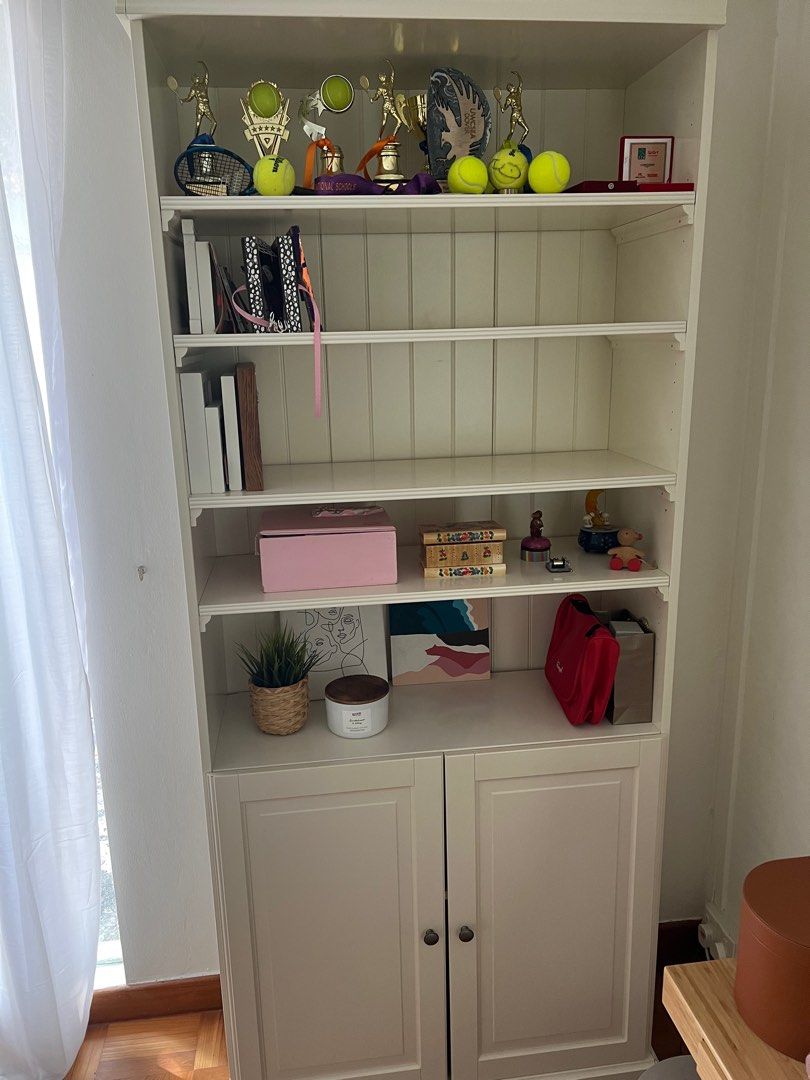 IKEA Liatorp bookcase with 2 doors for lower shelves, Furniture & Home