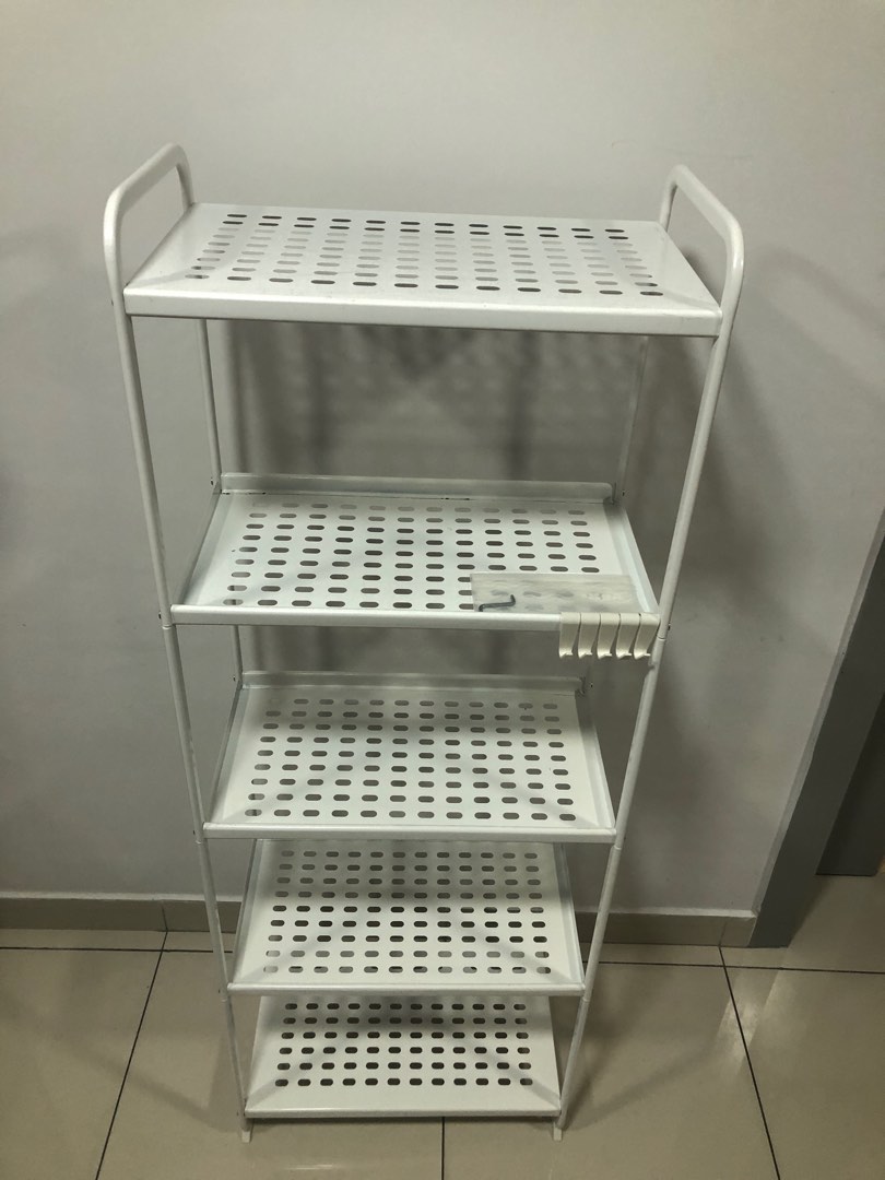 Ikea Mulig white steel shelf (discontinued production), will disassemble to pass on, Furniture
