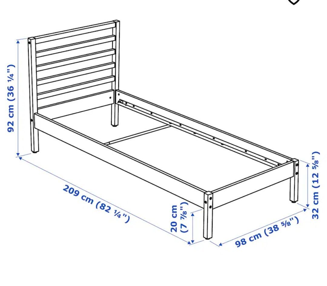 Ikea Tarva super single bed frame and mattress, Furniture & Home Living