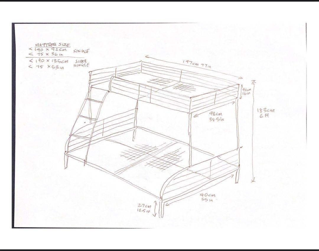 IKEA TROMSO bunk bed frame, Furniture & Home Living, Furniture, Bed