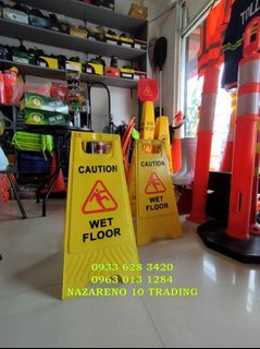 Industrial Caution Wet Floor Sign to warn people of potential slip and fall hazards. A - Type.