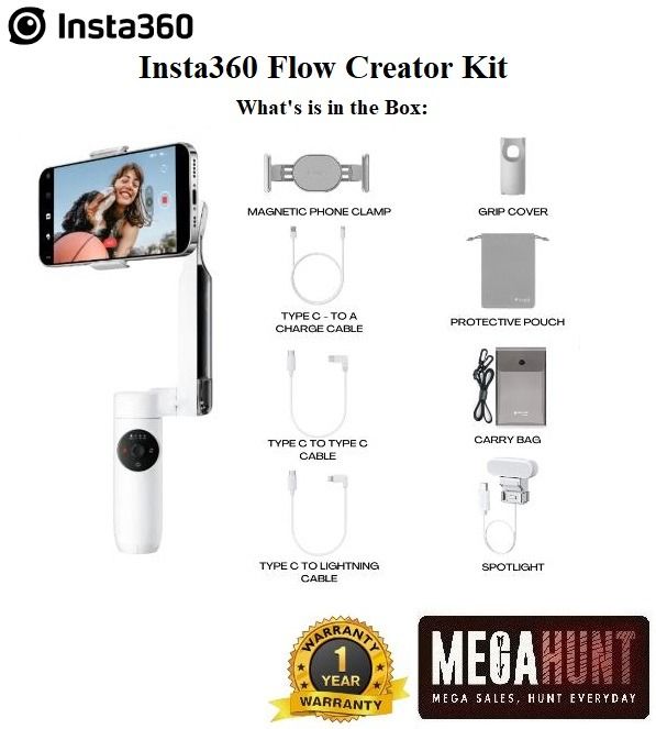 Insta360 Flow Smartphone Gimbal Stabilizer Creator Kit (Gray)