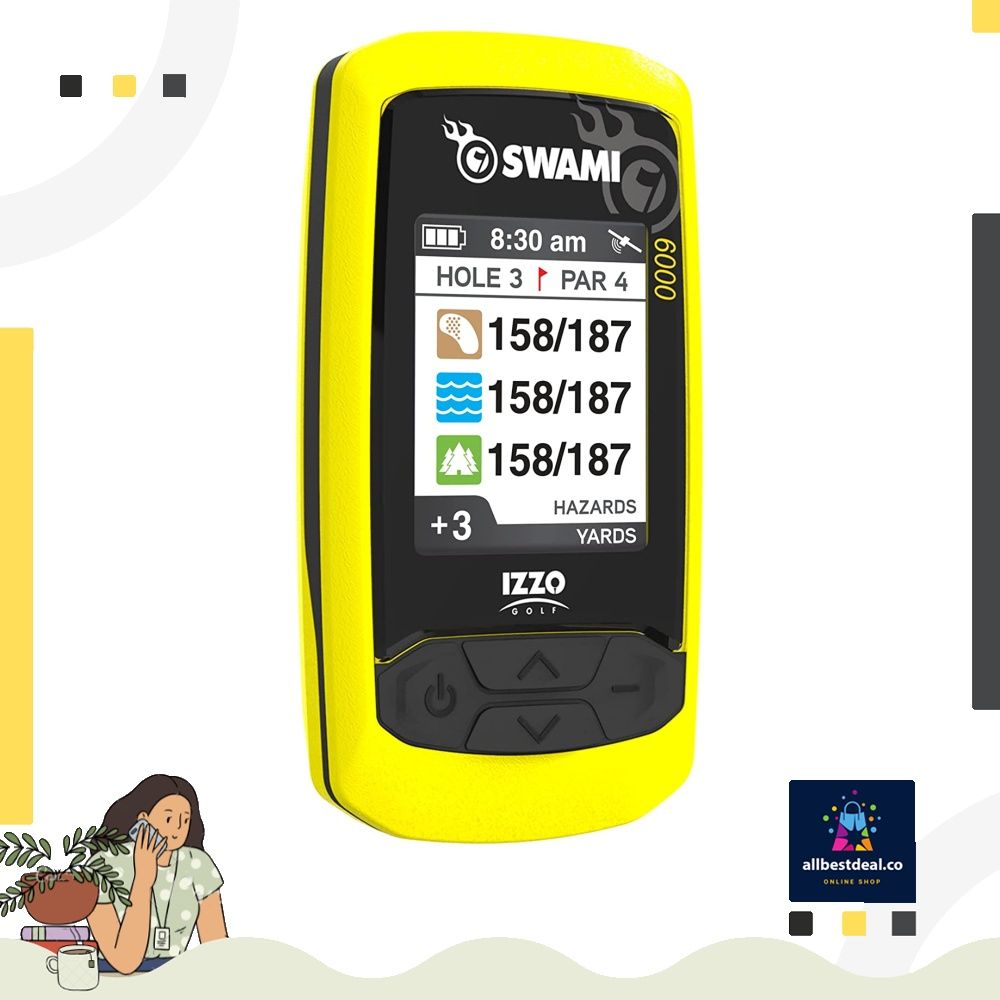 Izzo Swami 6000 Handheld Golf GPS Water Resistant Color Display With 38 000 Course Maps Scorekeeper