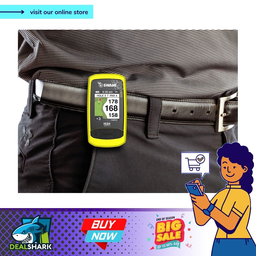 Izzo Swami 6000 Handheld Golf GPS Water Resistant Color Display With 38 000 Course Maps Scorekeeper