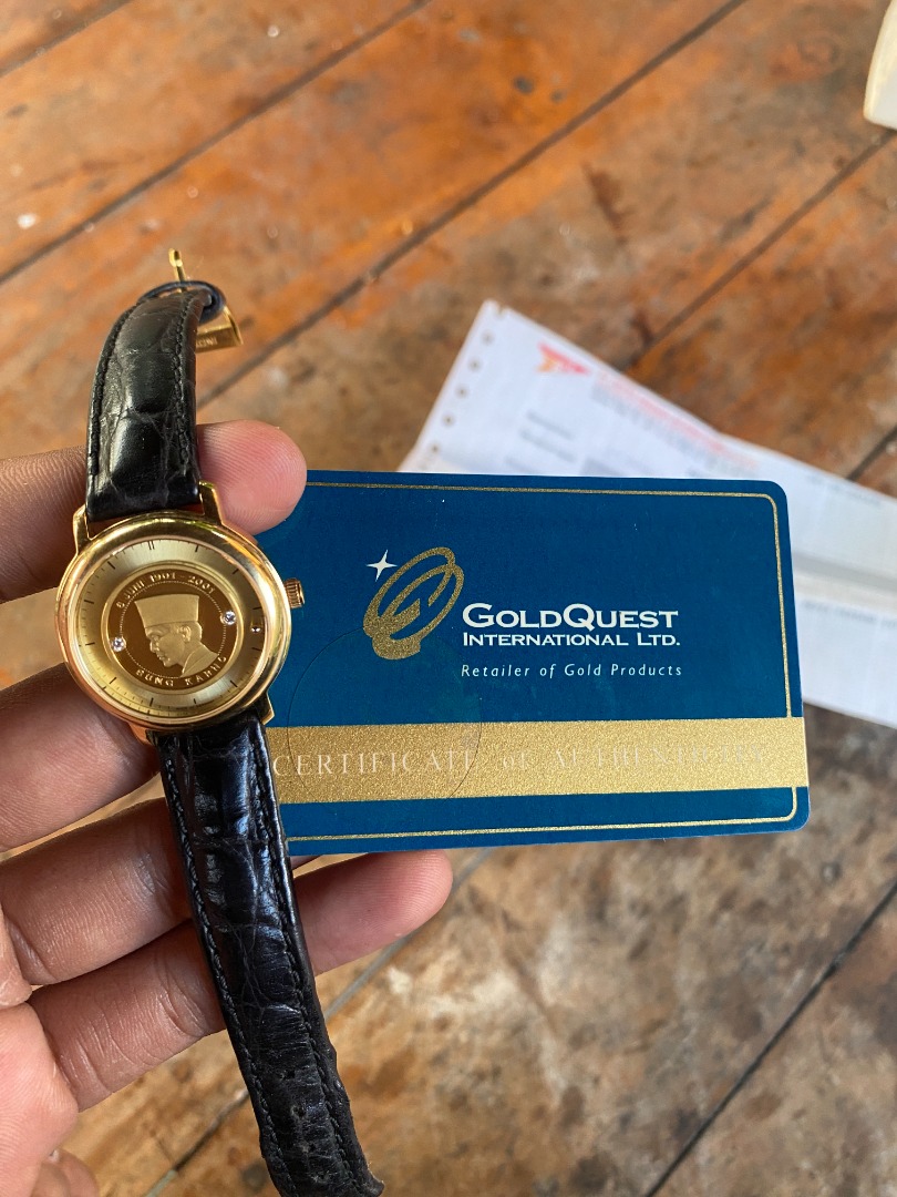 Jam Tangan Gold Quest 'Bung Karno' edisi 00168/30000 (kondisi istimewa