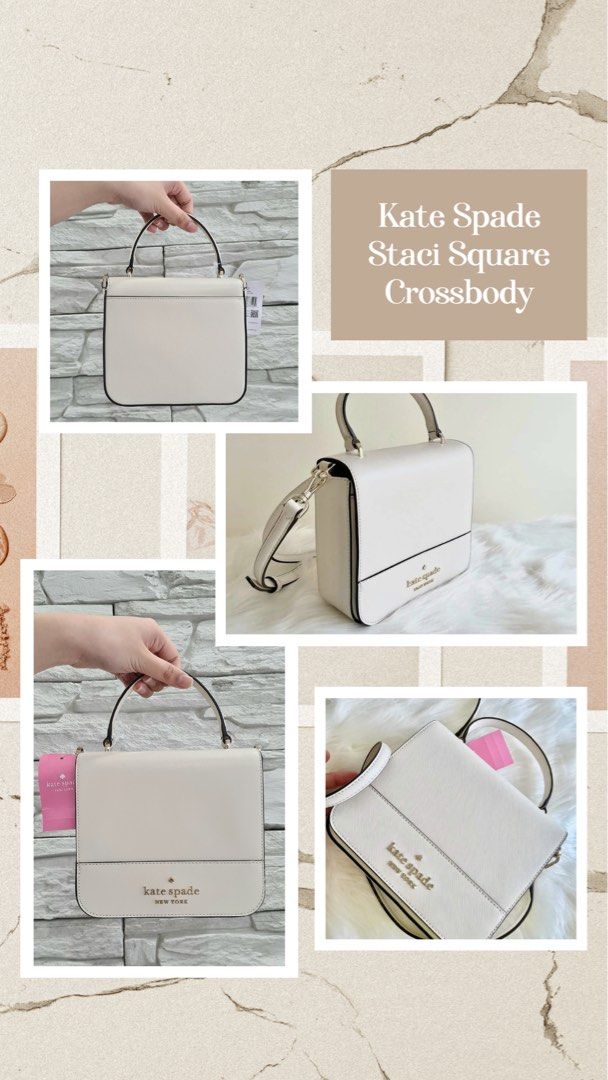 Kate Spade Staci Square Crossbody Handbag In Lemon Fond