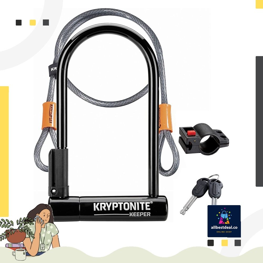 Kryptonite Keeper 12mm U Lock with FlexFrame U Bracket Sports