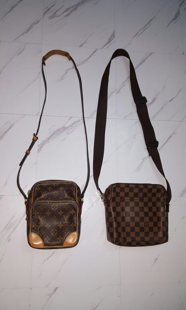 AUTHENTIC LOUIS VUITTON OLAV SLING BAG DAMIER EBENE DATECODE:LM0095  (LV2036), Luxury, Bags & Wallets on Carousell