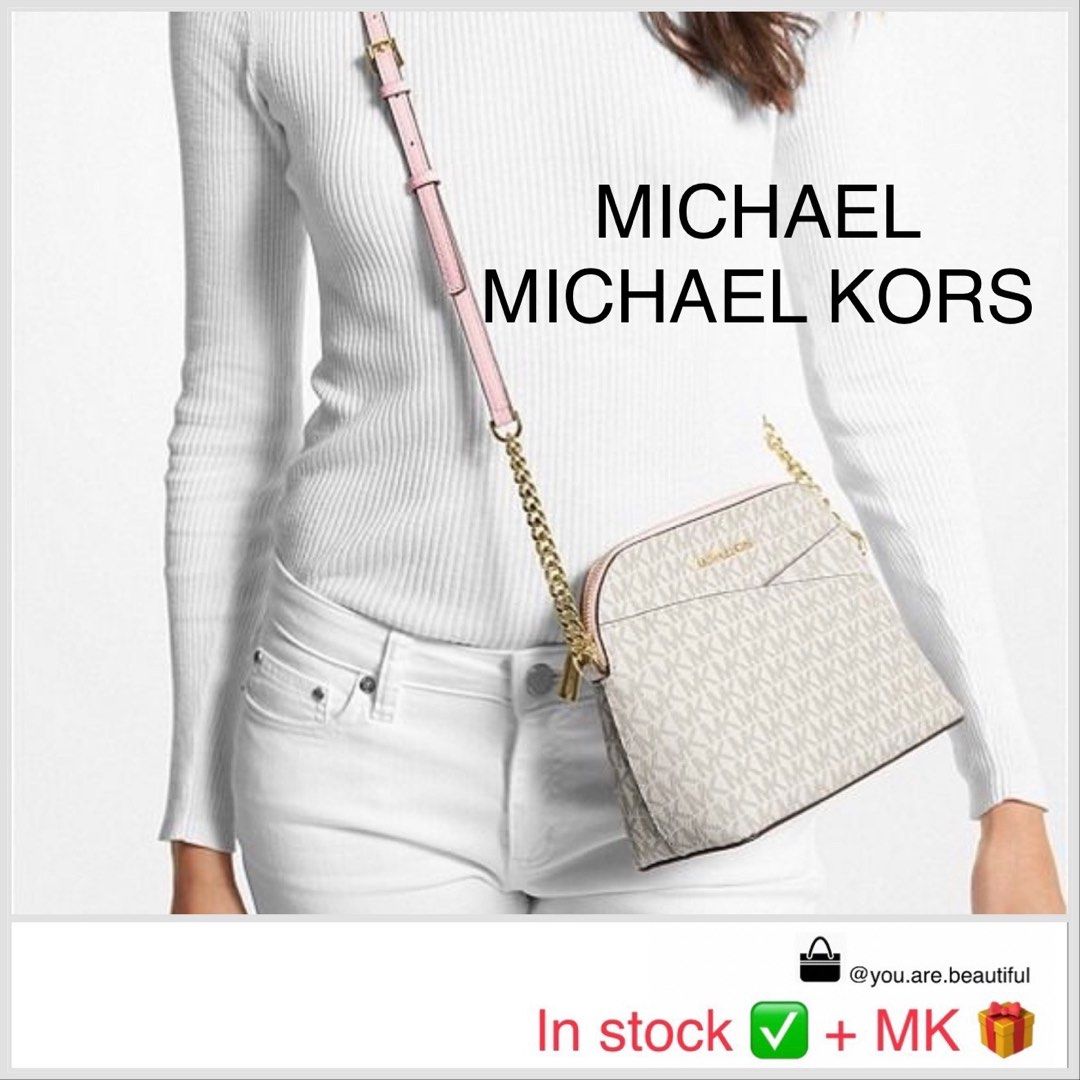 MK JET SET TRAVEL MEDIUM LOGO DOME CROSSBODY BAG (LAST PRICE POSTED),  Women's Fashion, Bags & Wallets, Cross-body Bags on Carousell