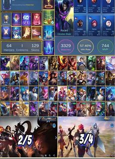 Mobile legend with alot of skins for sale(82 skins). 3 legend skins and  dragon boy chou. legendary elimination effect much more., Video Gaming,  Gaming Accessories, Game Gift Cards & Accounts on Carousell