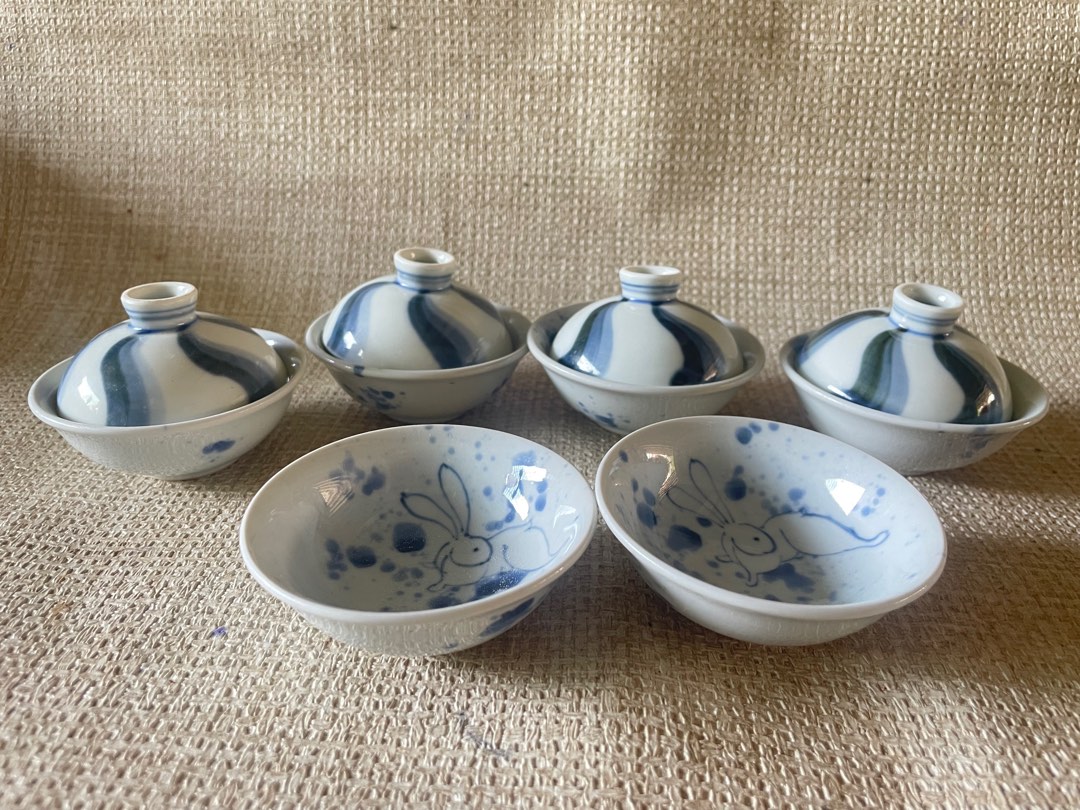 Moon Rabbit Japanese Mini Teacups, Furniture & Home Living, Kitchenware ...